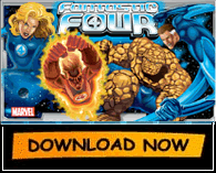 The Fantastic Four - Mr. Fantastic, Invisiable Woman, The Thing, The Human Torch and Dr. Doom